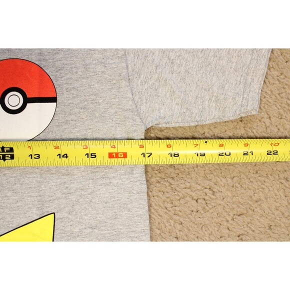 Pokemon Pikachu Peeking Graphic Tee T-Shirt Boys (M) Gray Cotton Licensed NWOT - Picture 6 of 8